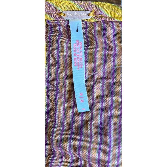 Free People Annabelle Striped Multicolor Gauzy Yarn Dye Set Shorts & Top Medium - Picture 2 of 16